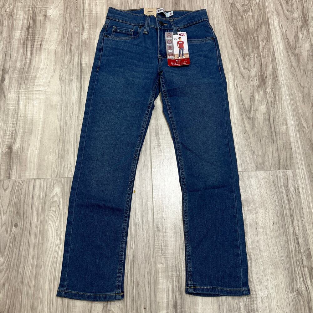 LEVIS 511 Slim Fit Boys Jeans Stretch Adjustable Waistband Slim to Ankle Blue 8R